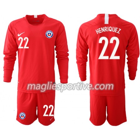 Completo Calcio Chile HENRIQUEZ 22 Bambino Divisa Prima 2018/2019 ML